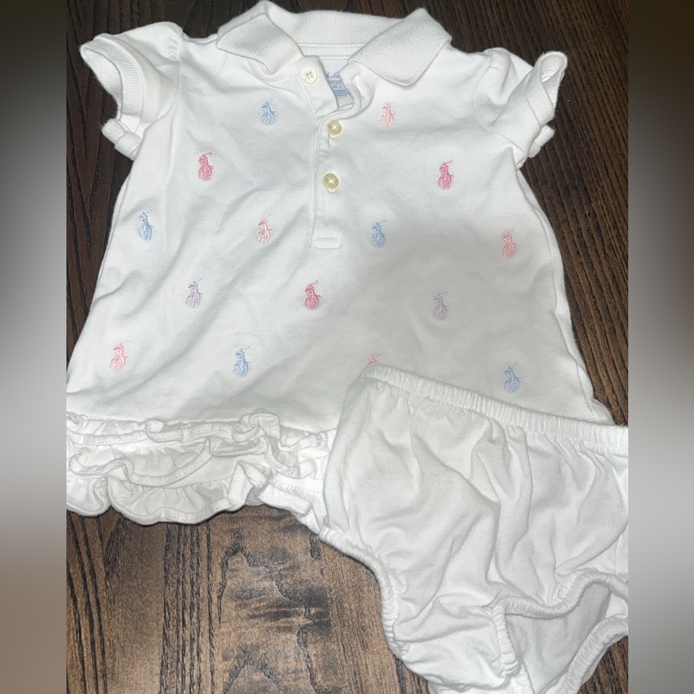 Polo Ralph Lauren Baby Girl's Ruffled Polo Dress & Bloomers Set
